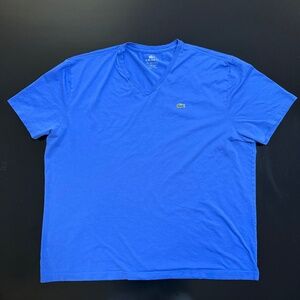 Lacoste V Neck T-Shirt - Size XXXL - Bright Blue